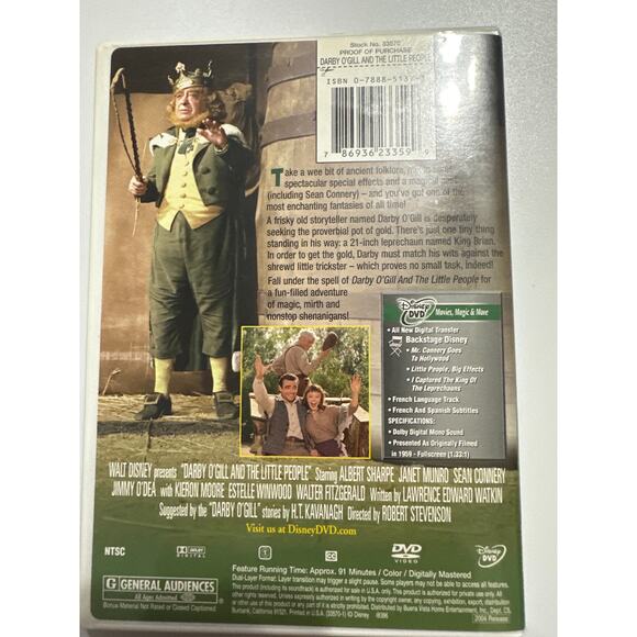 Walt Disney presents Darby O Gill & the Little People, DVD movie 2004 91 minutes - Picture 2 of 3